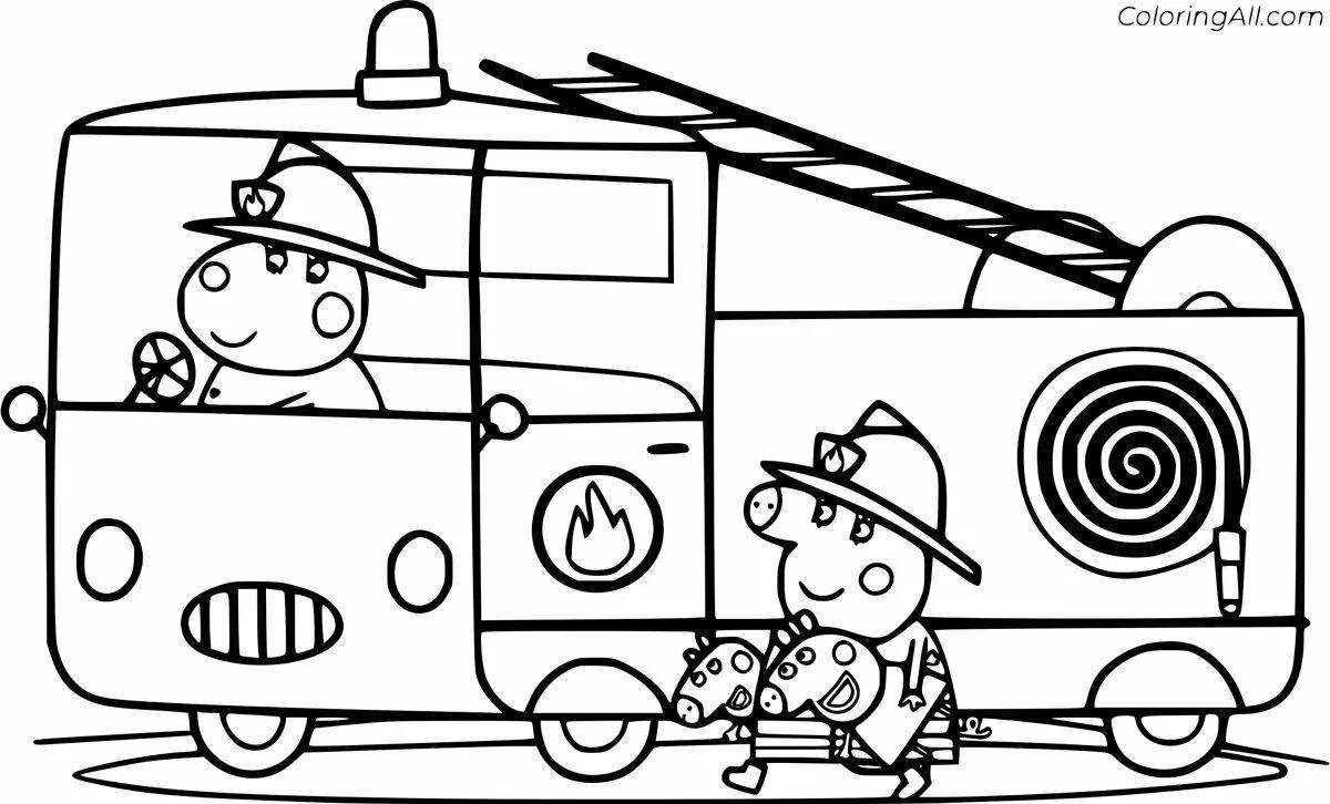 Finley fine fire truck coloring page