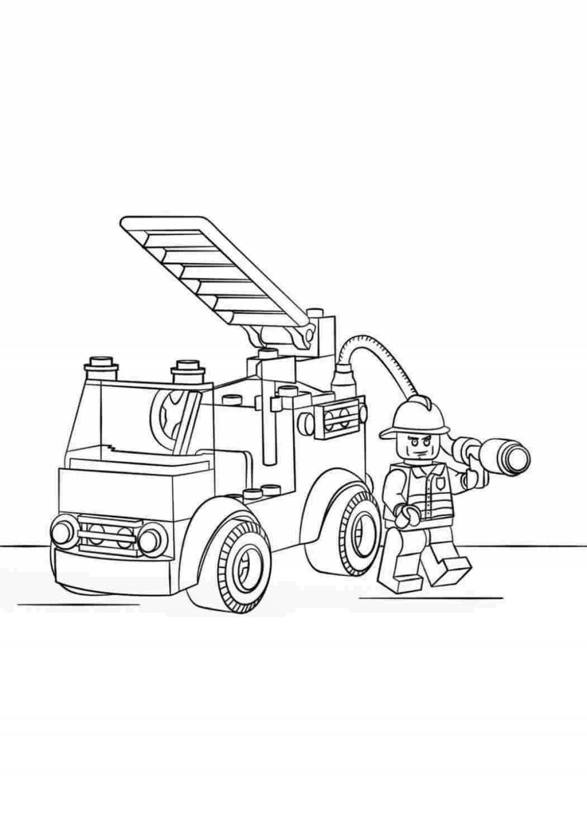 Finley elegant fire engine coloring page
