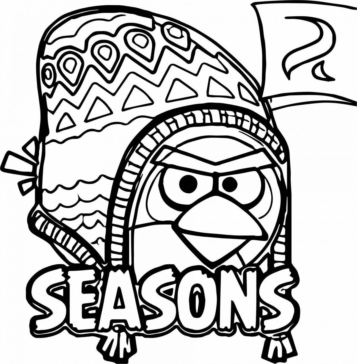 Colorful coloring of angry birds seasons