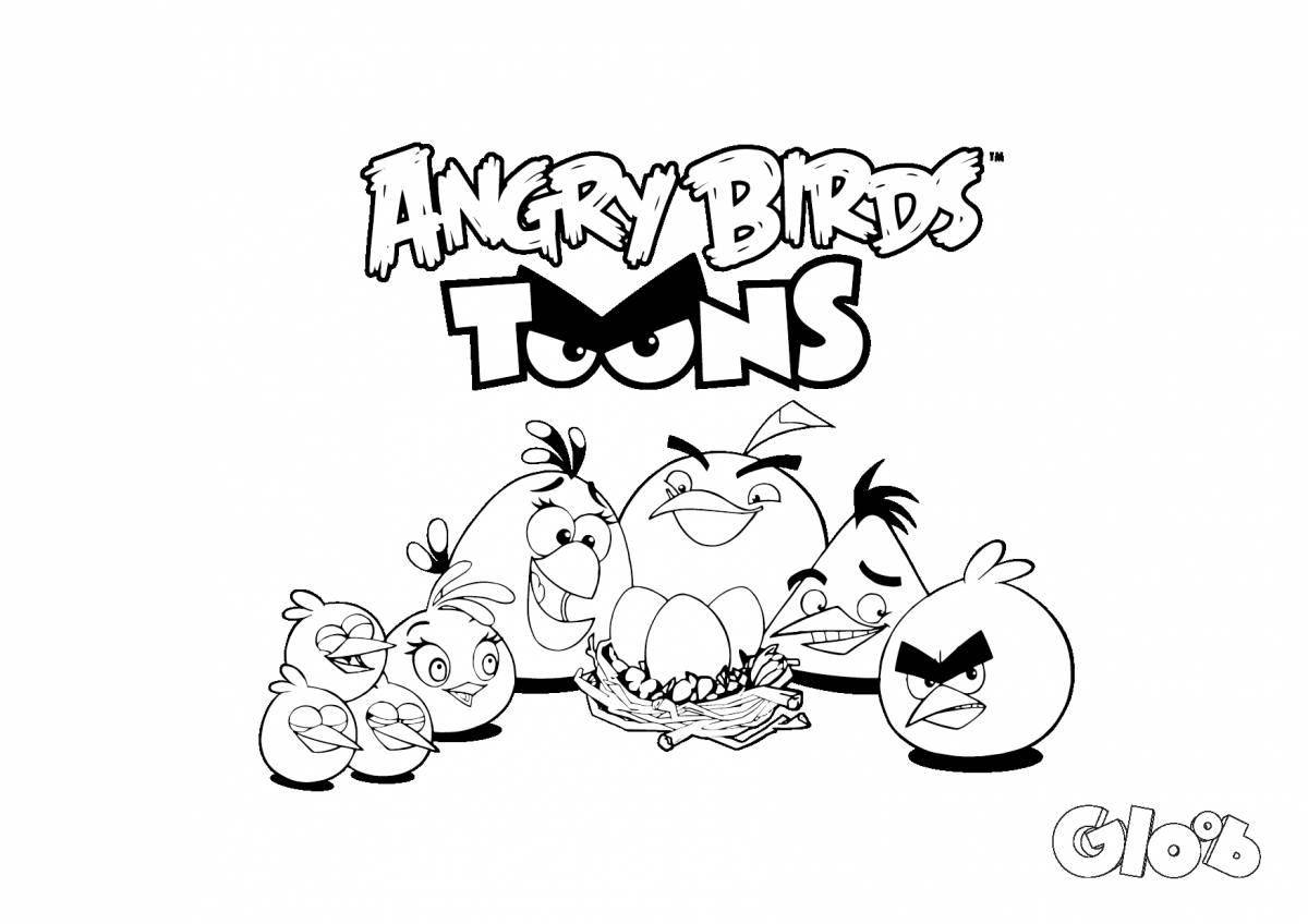 Large angry birds seasons coloring page