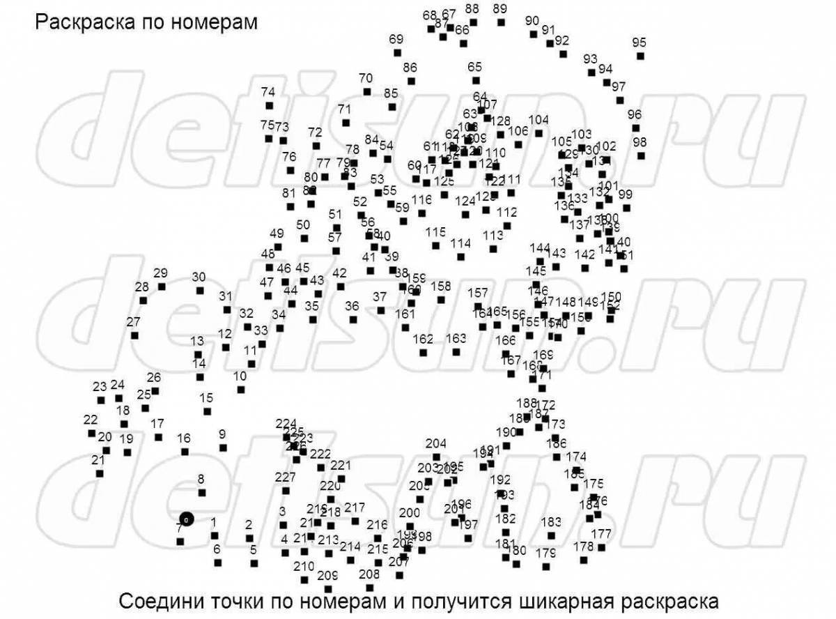 Coloring page connect by numbers