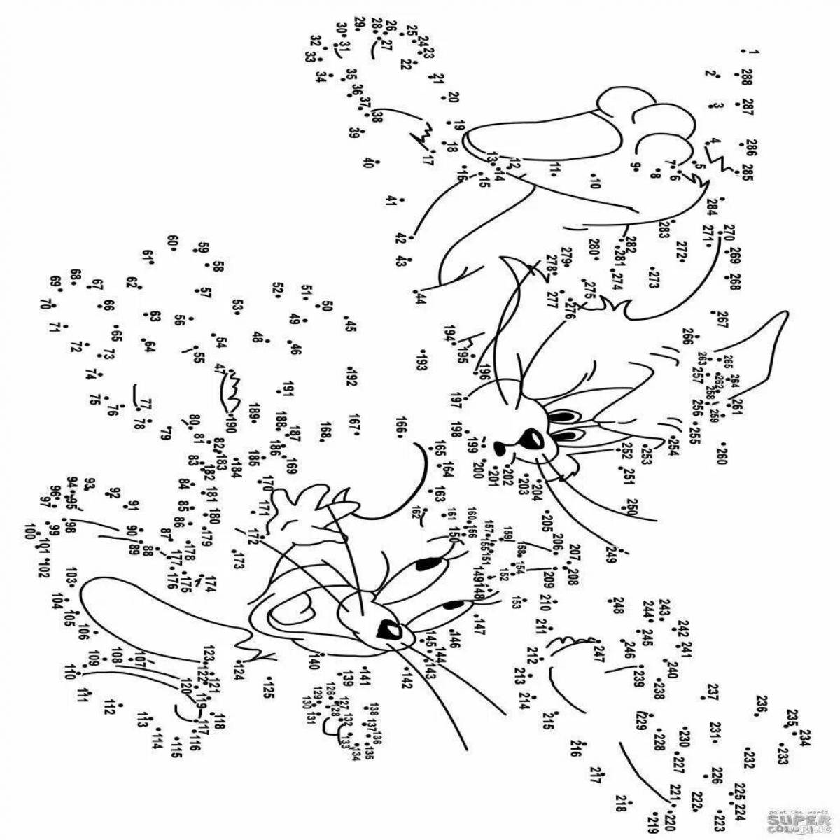 Attractive connect by numbers coloring page