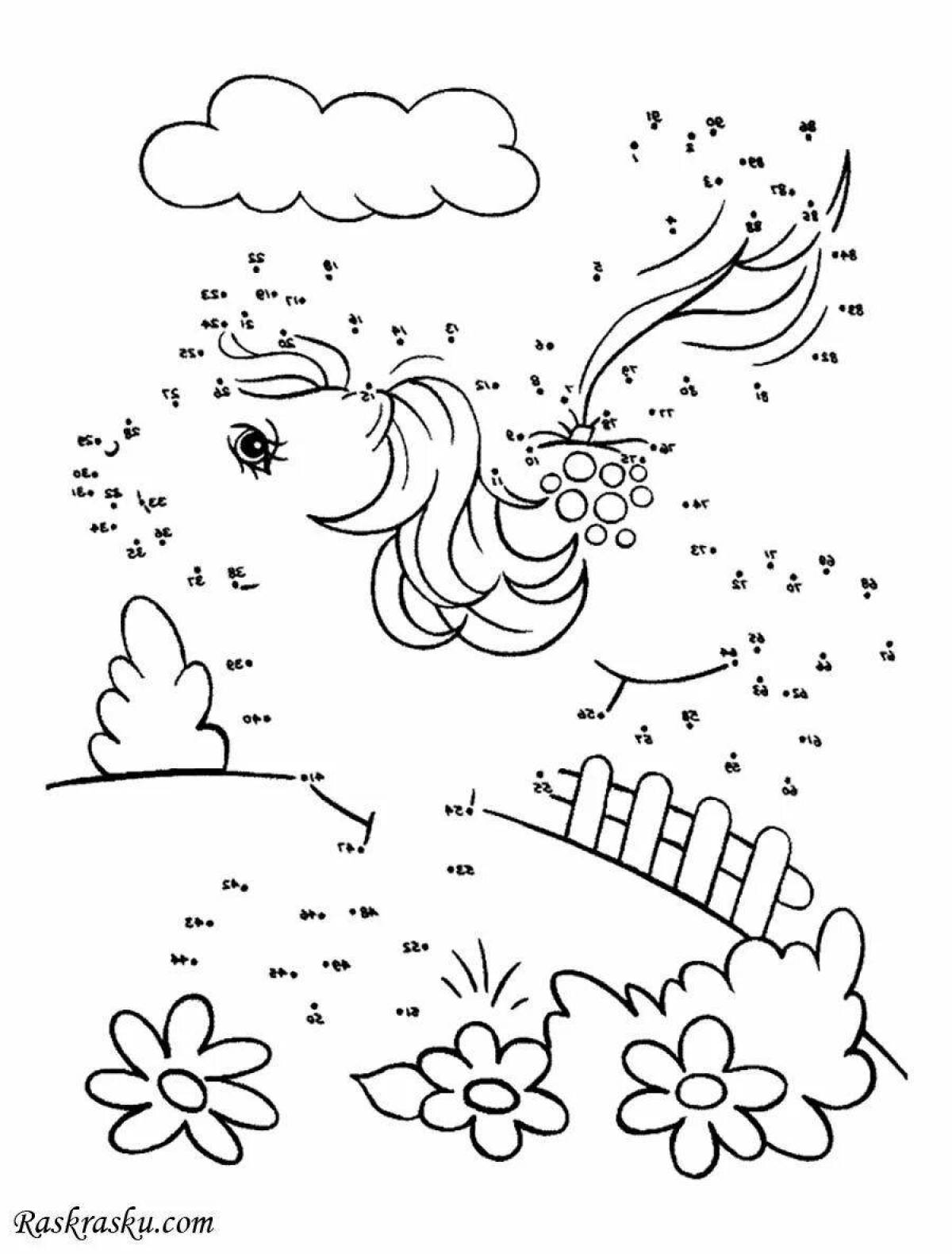 Intricate connect by number coloring page