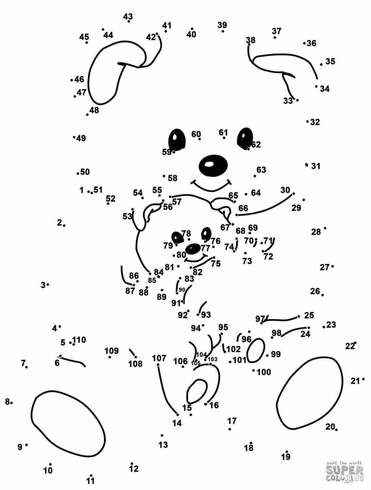 Coloring bright connect by numbers