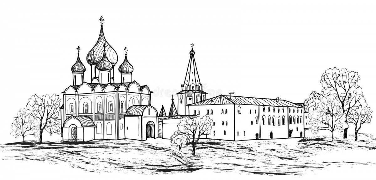 Coloring page shining gold ring of russia