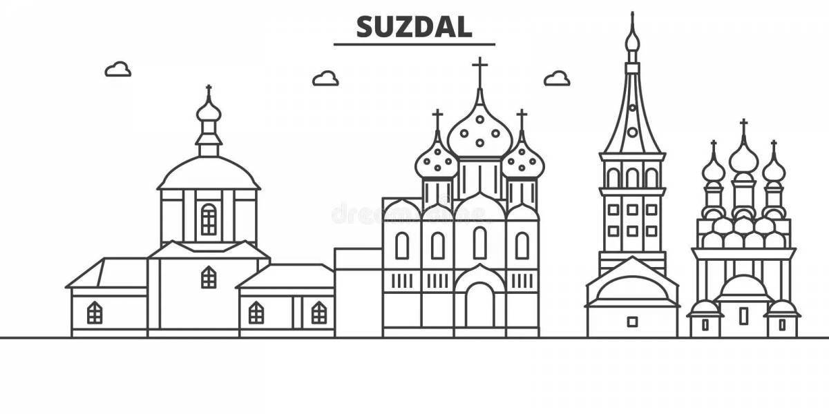 Coloring page luxury golden ring of russia