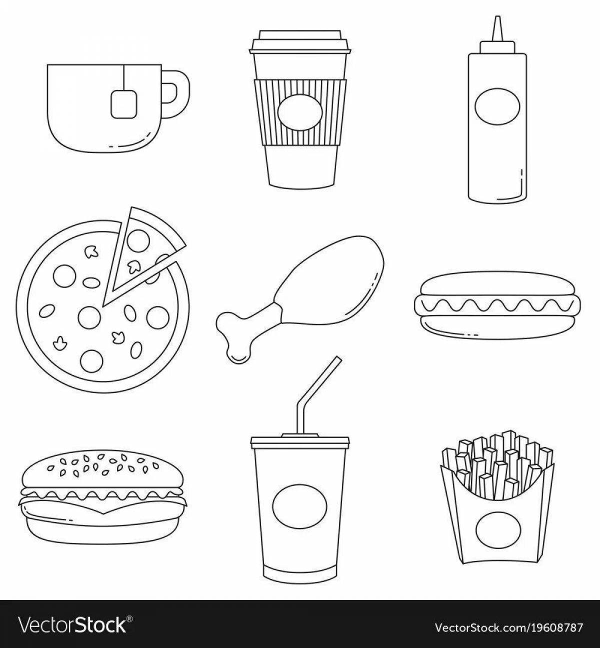 Mcdonald's delicious food coloring page