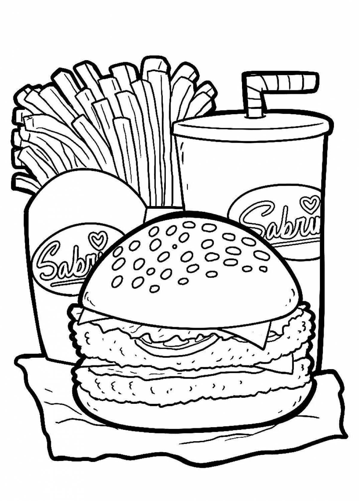 Amazing mcdonald's food coloring page