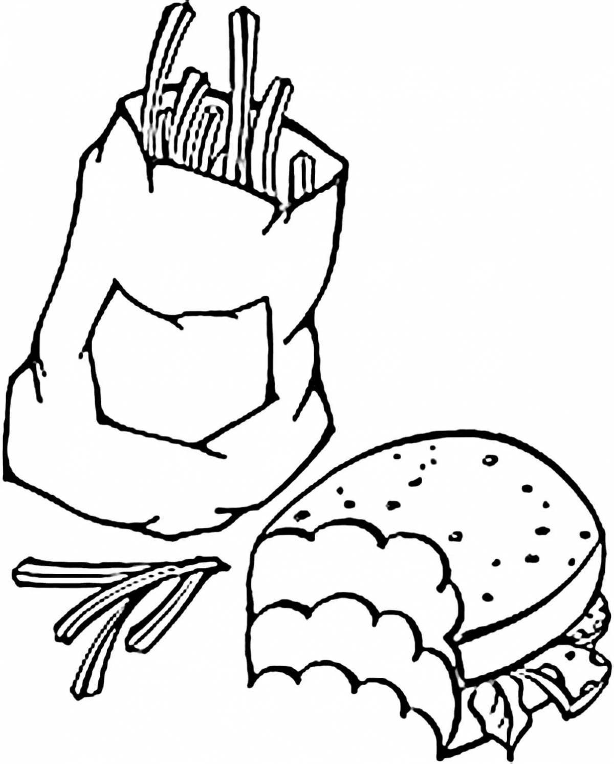 Adorable mcdonald's food coloring page