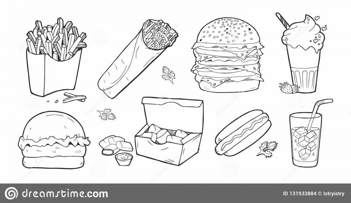 Exquisite mcdonald's food coloring page