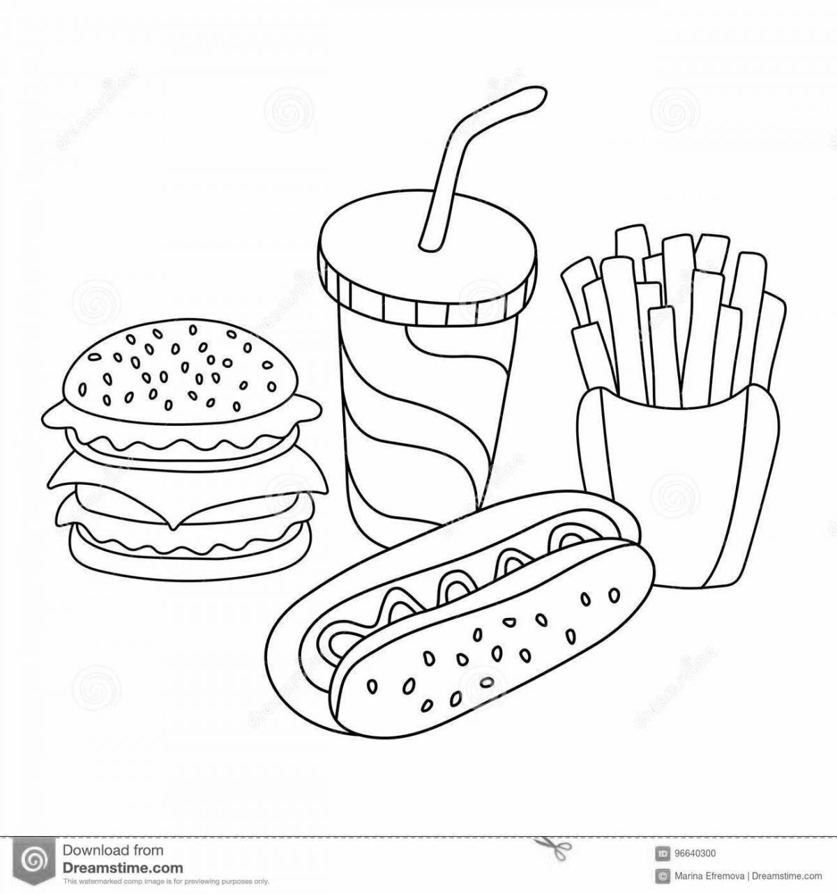 Heavenly mcdonald's food coloring page
