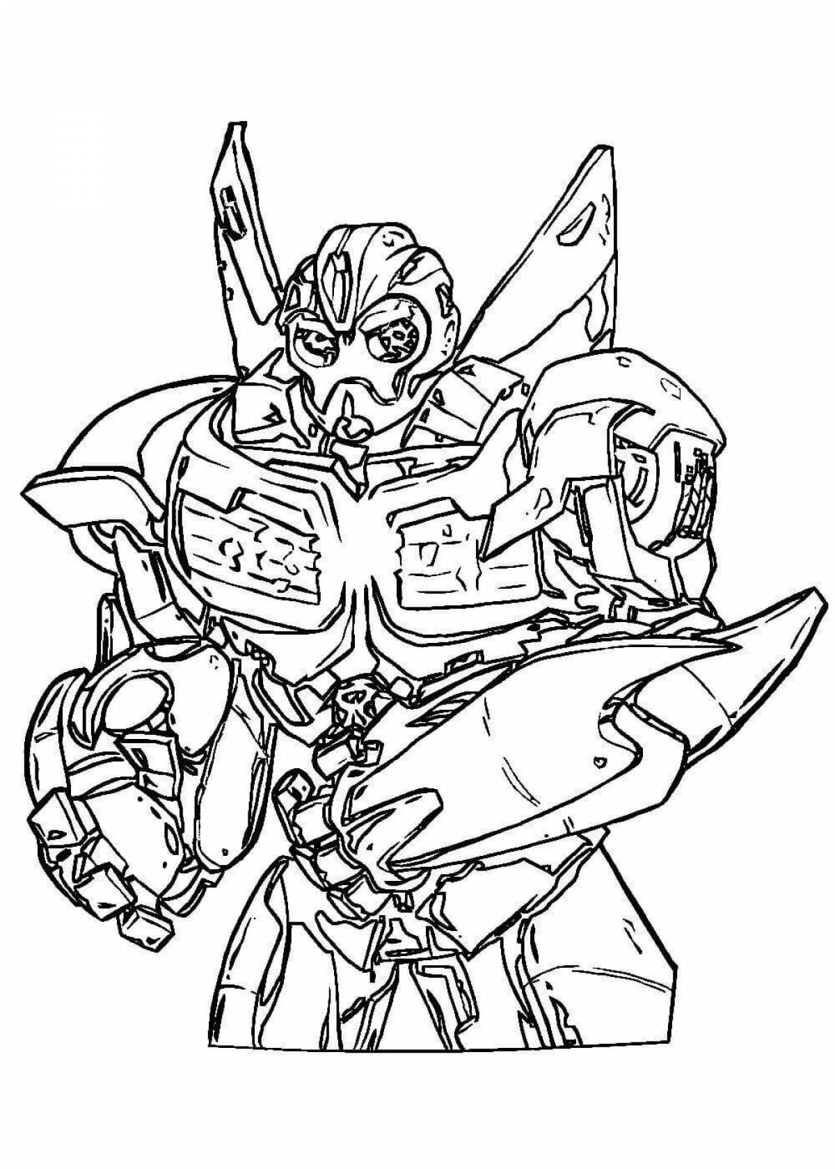 Colorful bumblebee coloring page