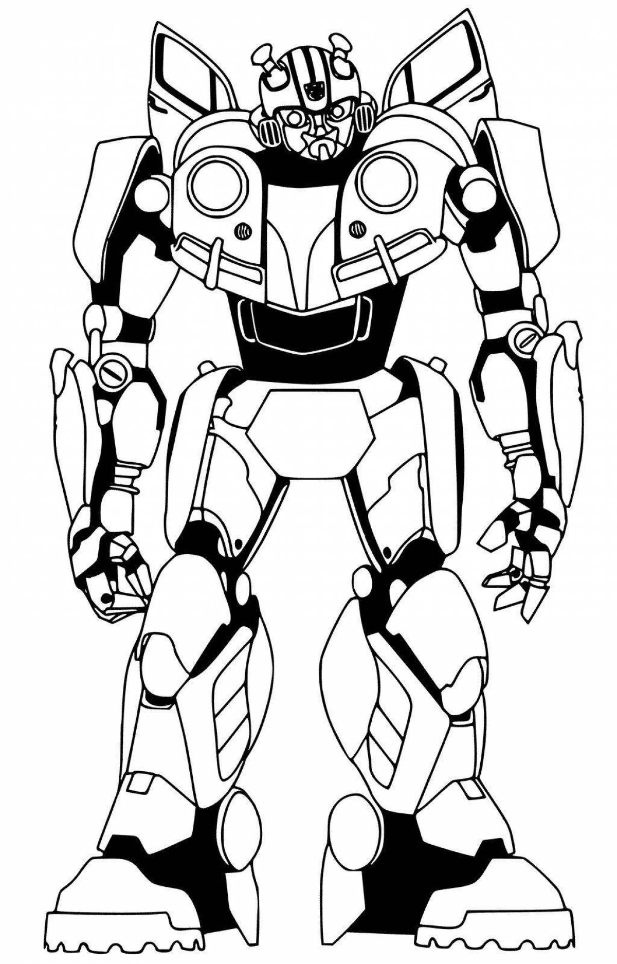 Coloring book playful bumblebee