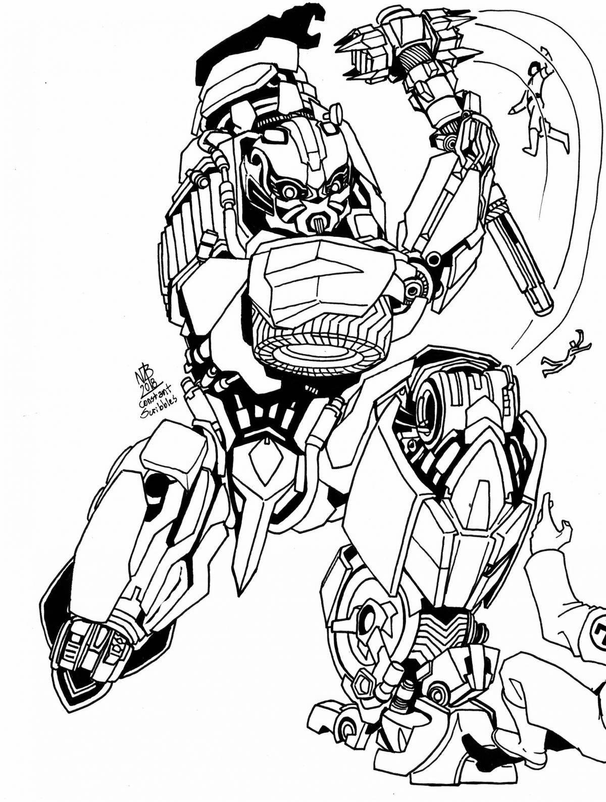 Intriguing bumblebee coloring page