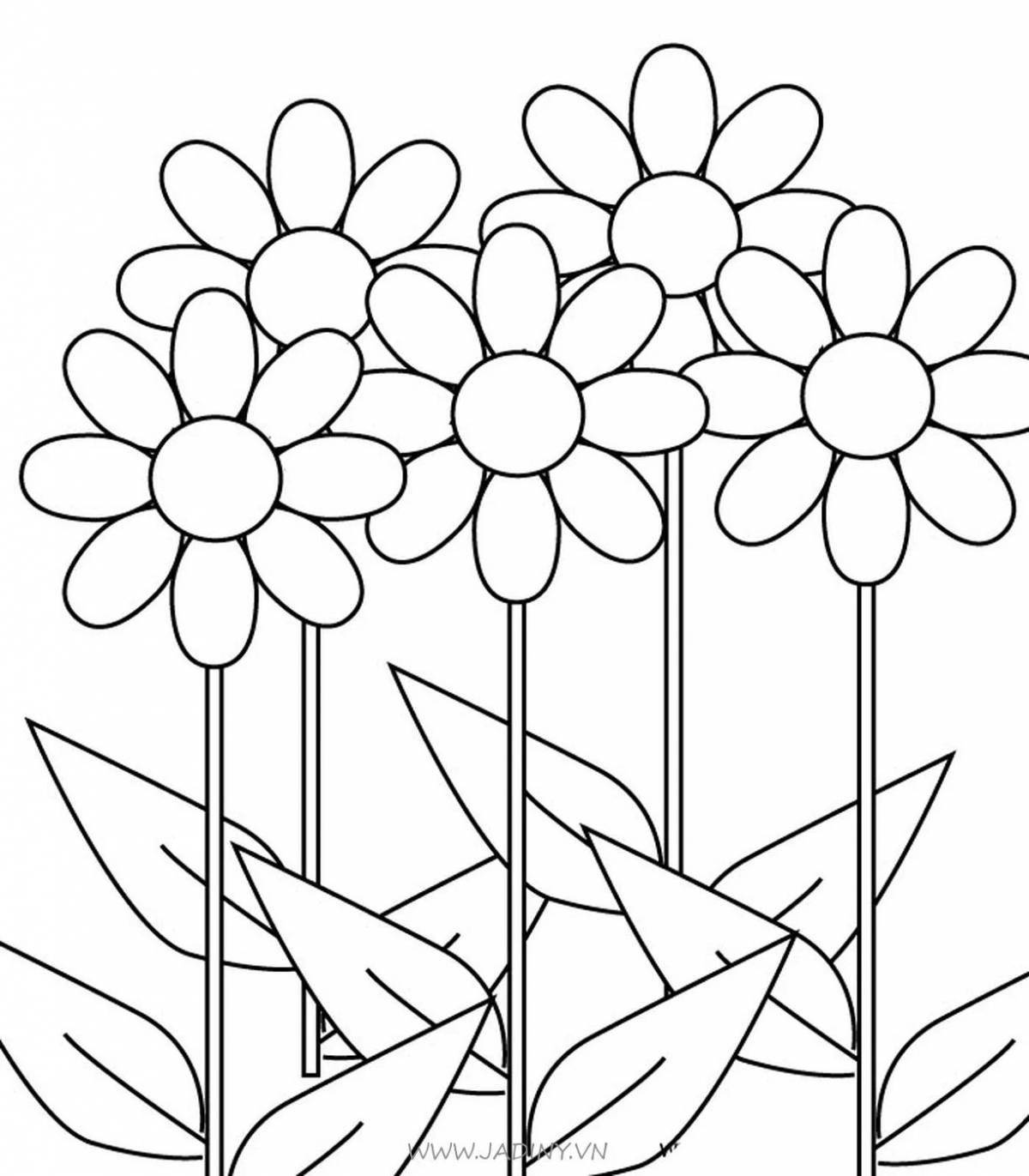 Gorgeous flower coloring book for toddlers 2 3 years old