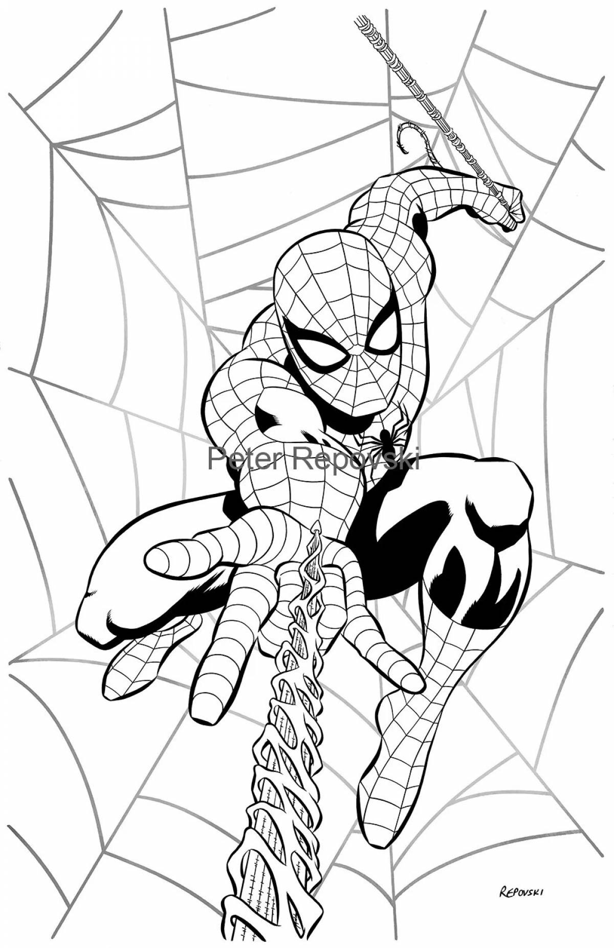 Spiderman's bright Christmas coloring book