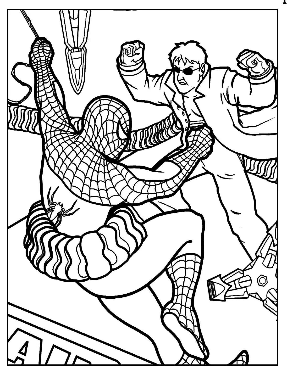 Spiderman's Spectacular Christmas Coloring Page