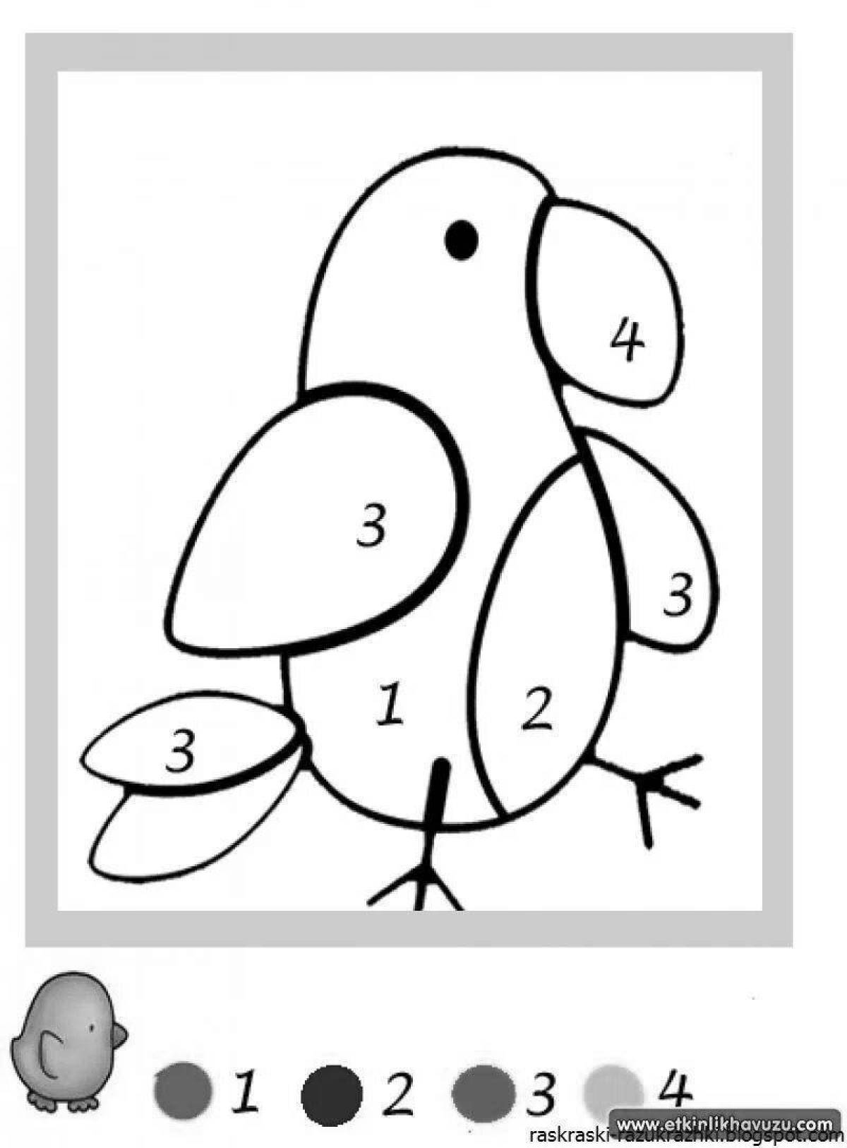 Fun simple by numbers coloring page