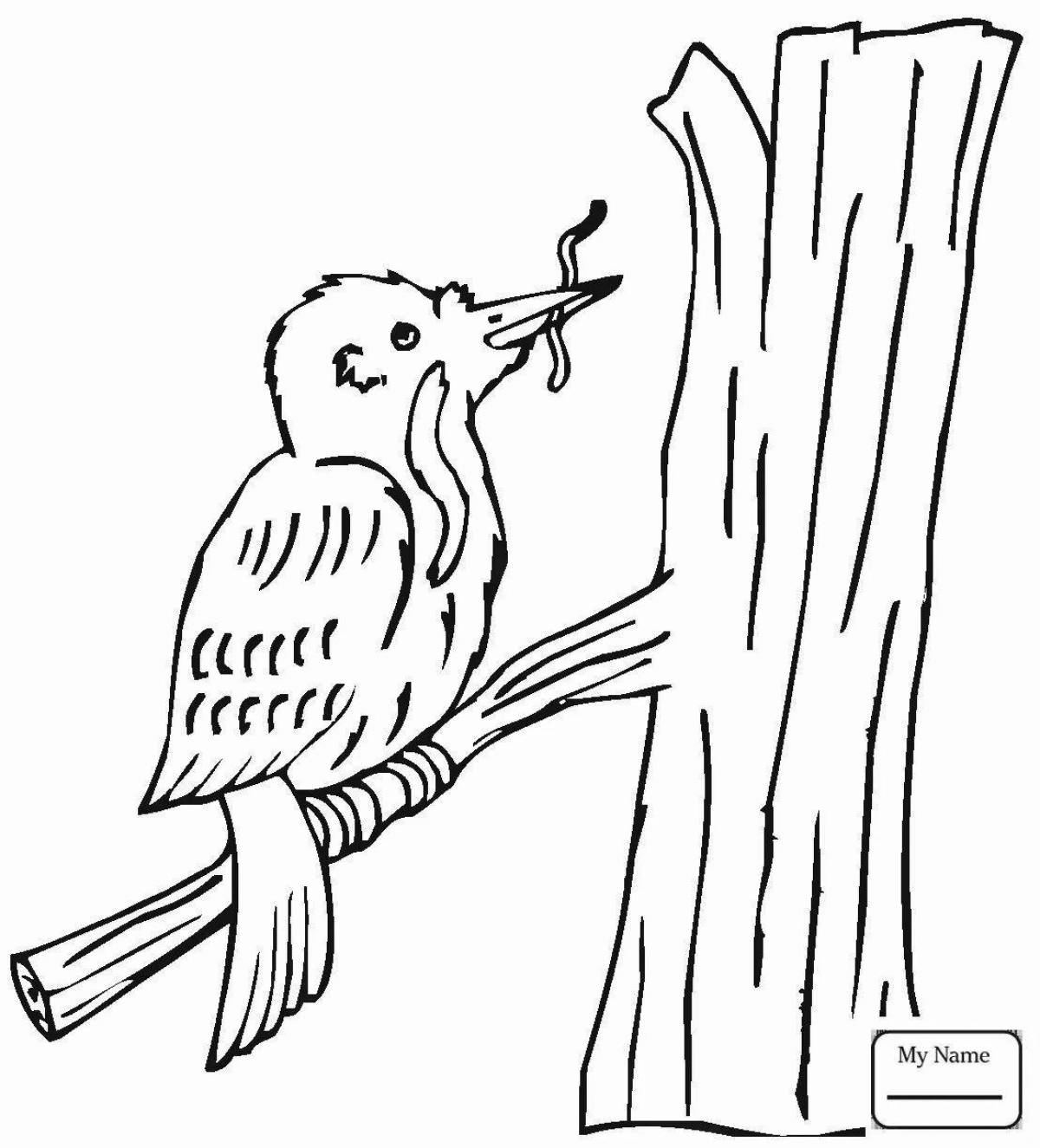 Hypnotic ruffled sparrow drawing
