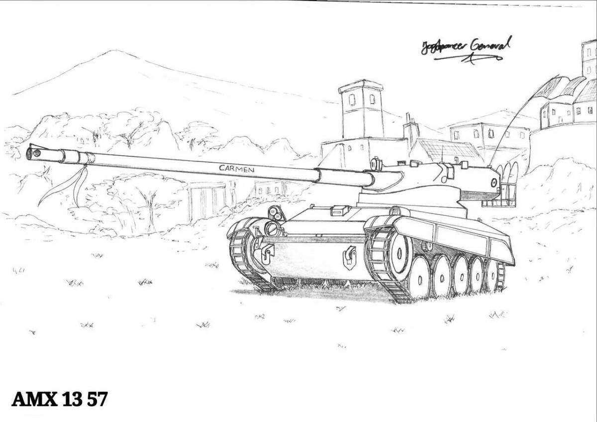 Fascinating world of tanks coloring book