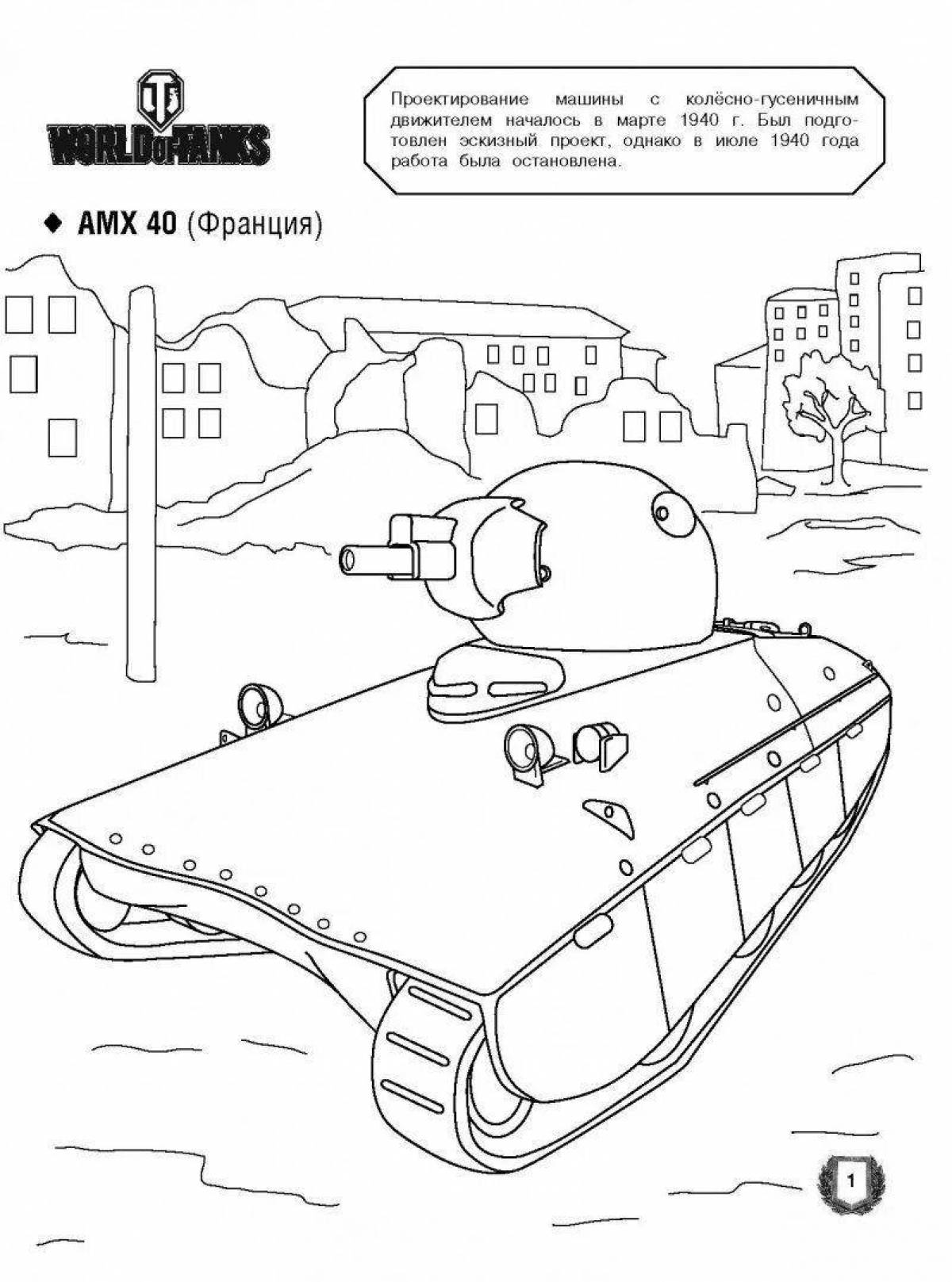 Amazing world of tanks coloring page