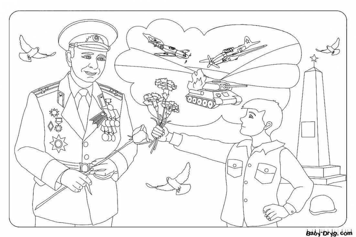 Children's eyes on victory coloring page
