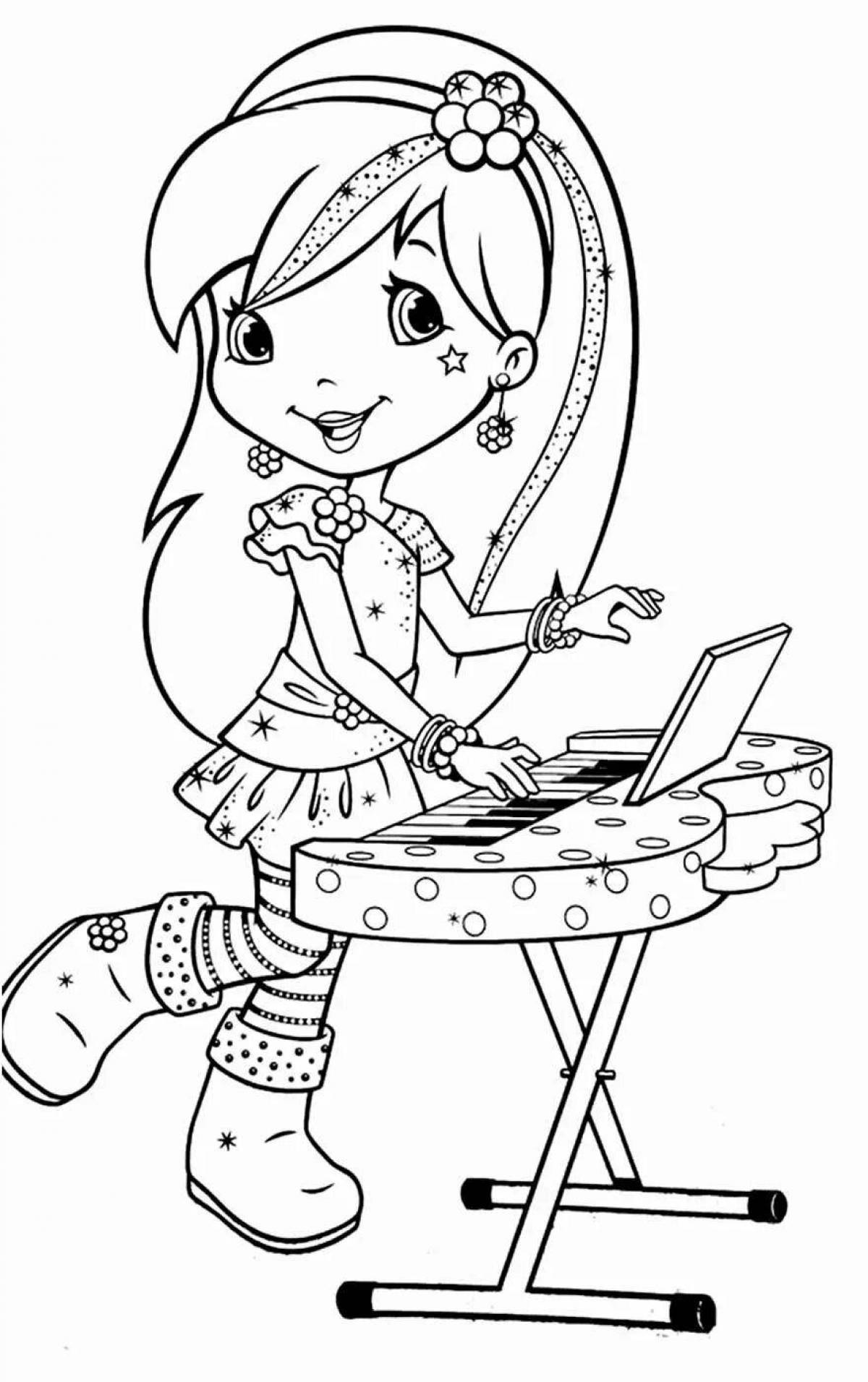 Цветная раскраска для девочек, интерактивная