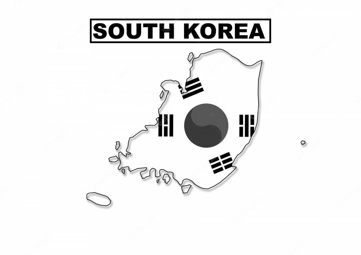 Photo South Korea large flag coloring page