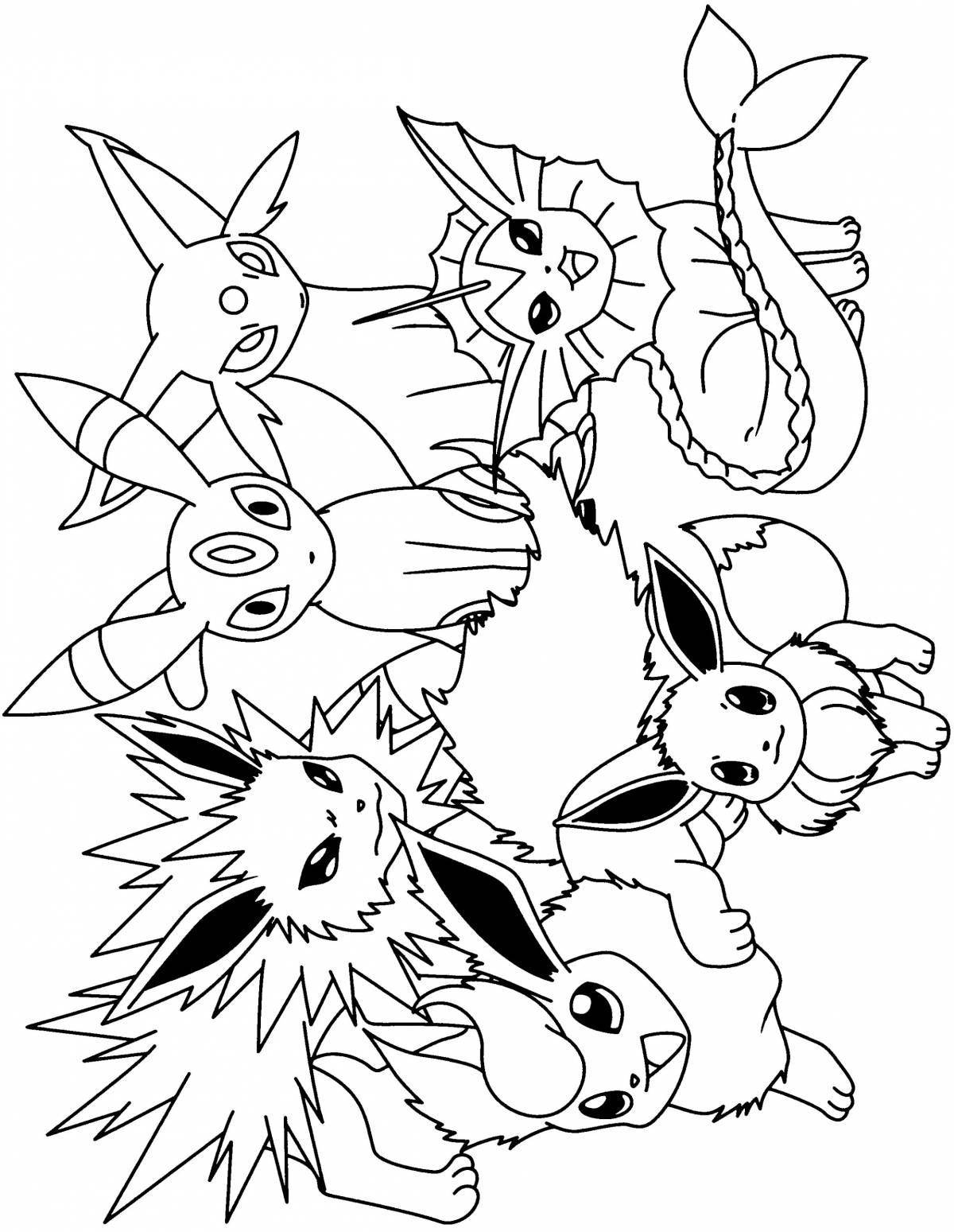 Evie and Pikachu glitter coloring book