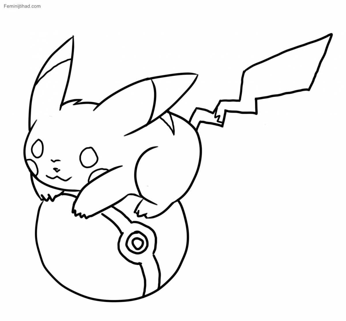 Evie and Pikachu Animated Coloring Page