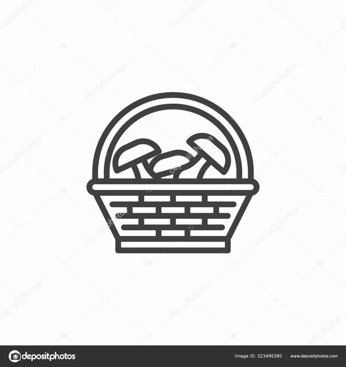 Coloring page awesome mushroom basket