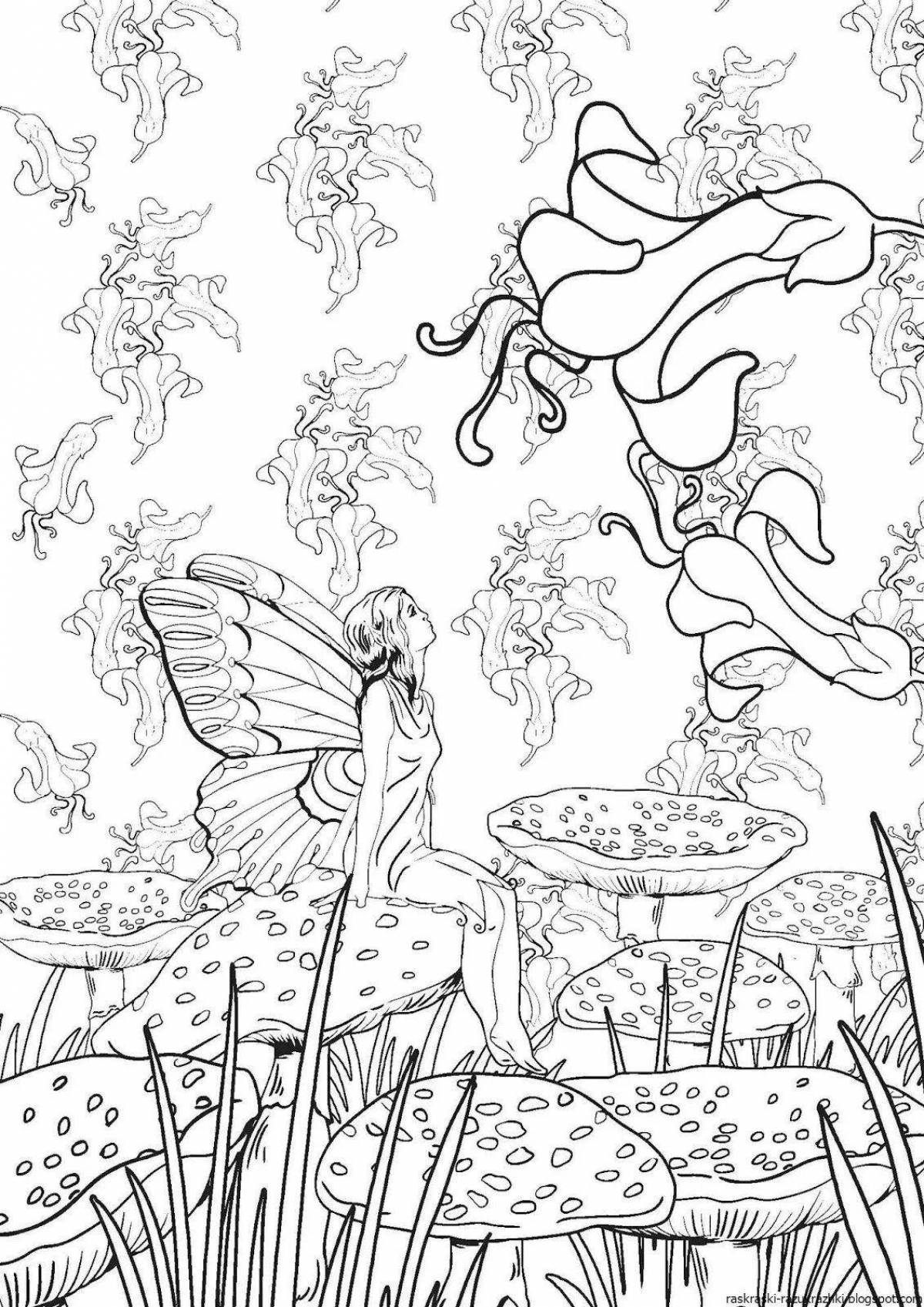 Charming fairy world coloring book