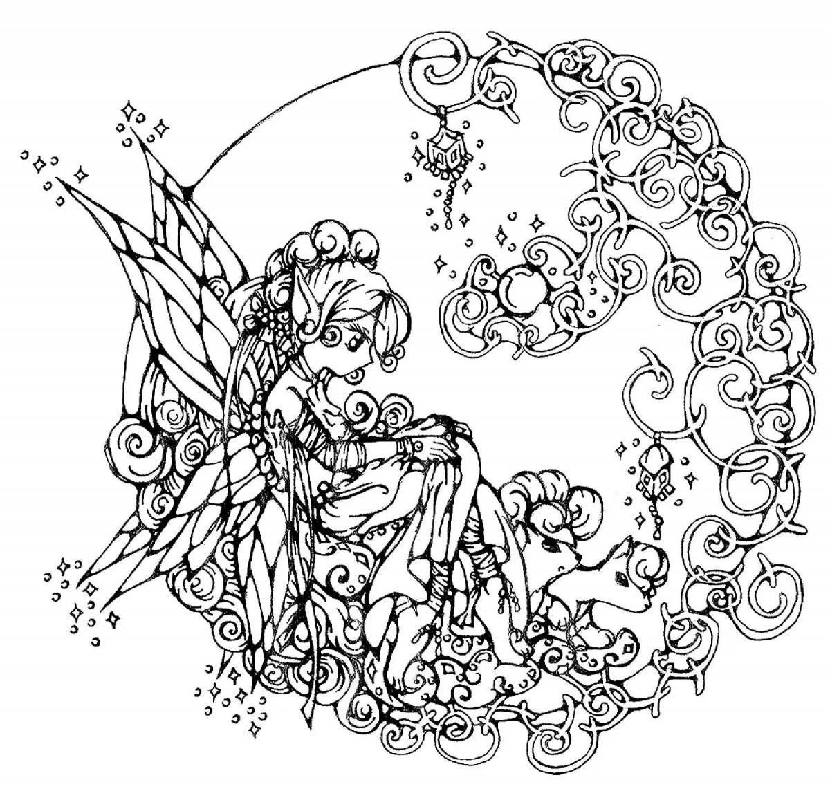 Joyful coloring of the magical world of fairies