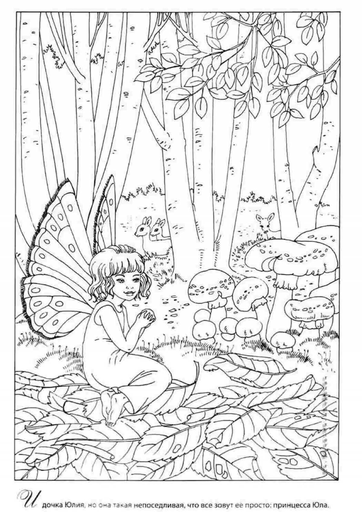 Fluttering fairy world coloring book