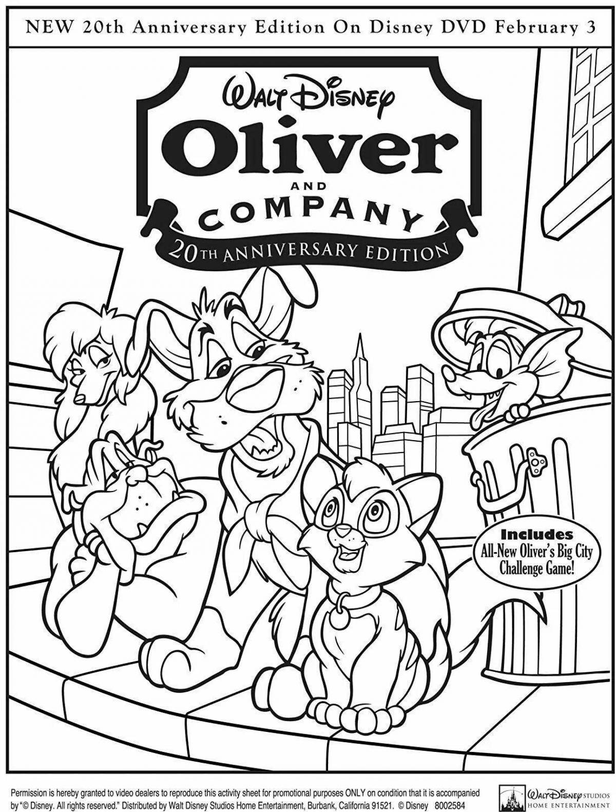 Exciting coloring of oliver and company