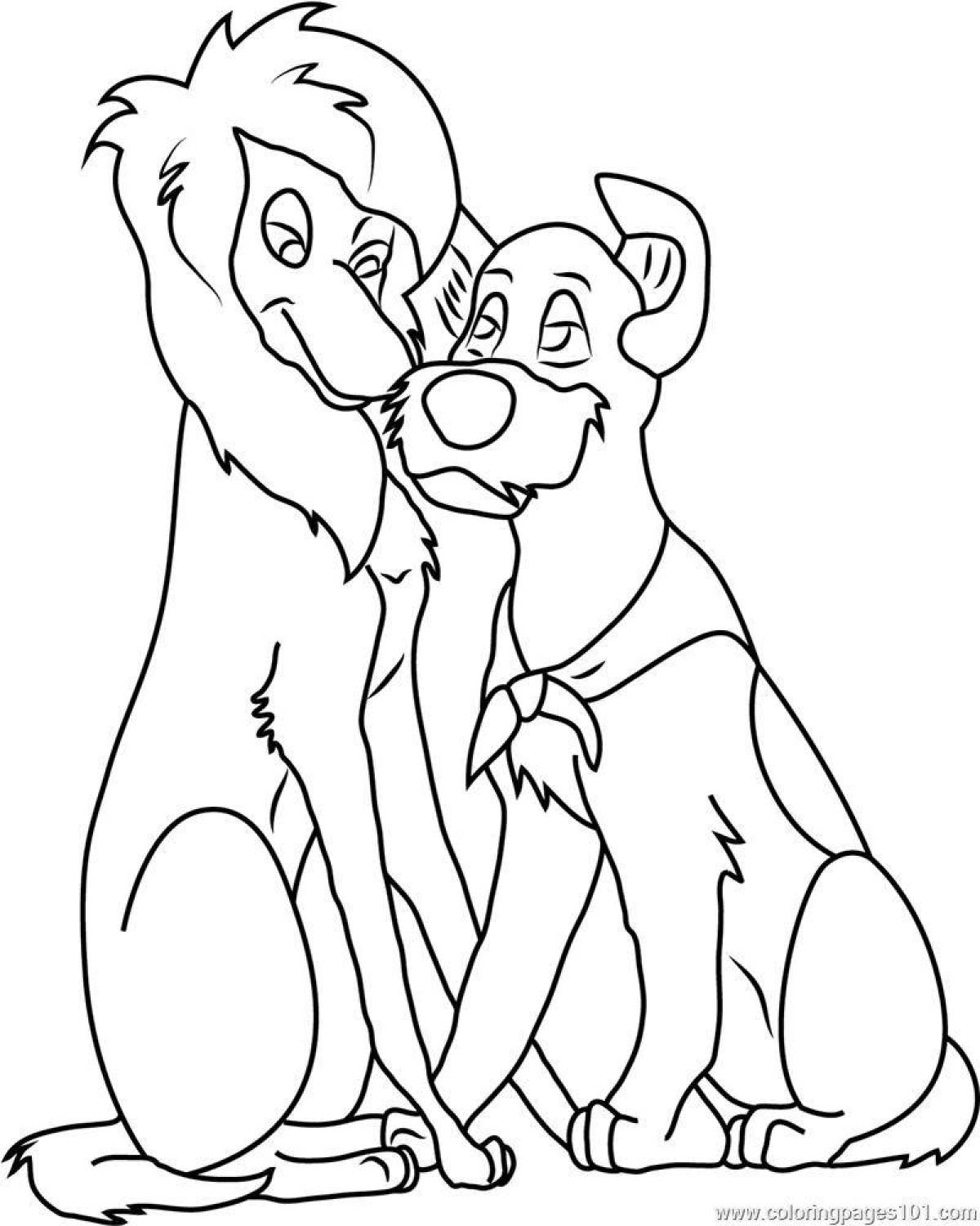 Cute oliver and company coloring