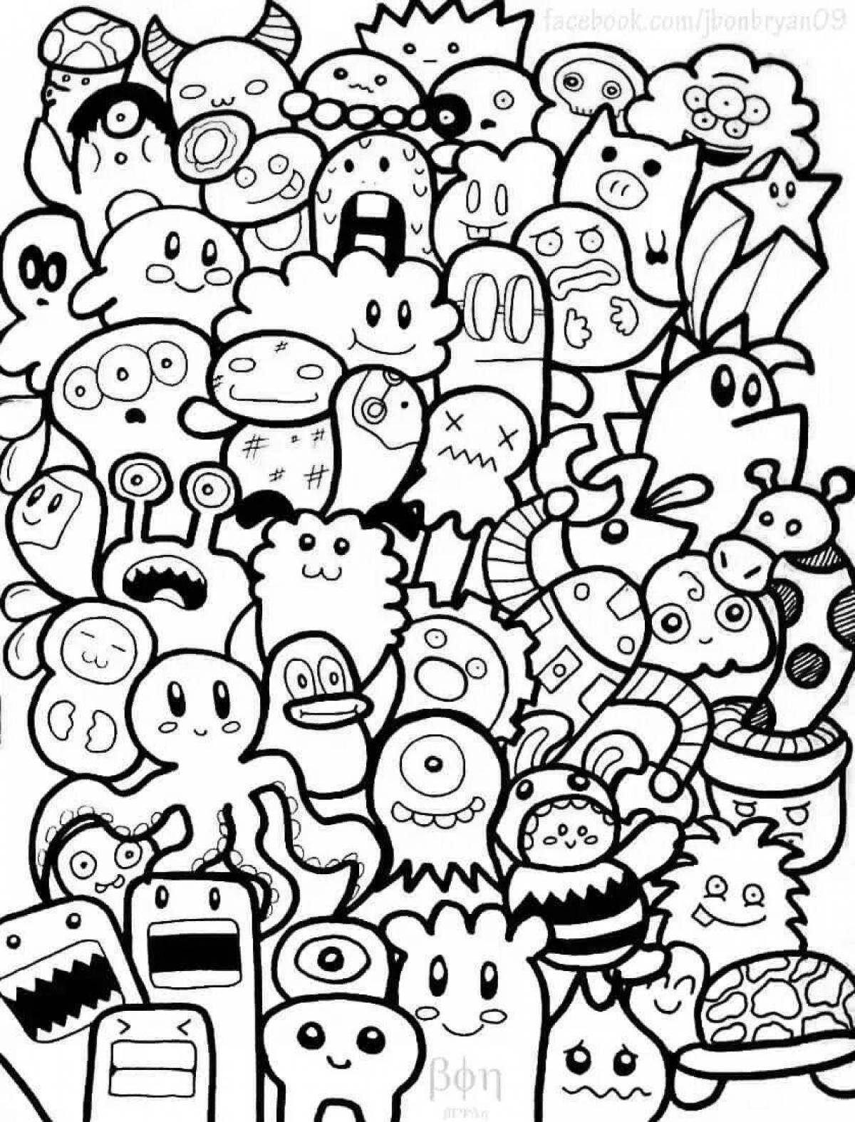 Расслабляющая раскраска doodle art antistress