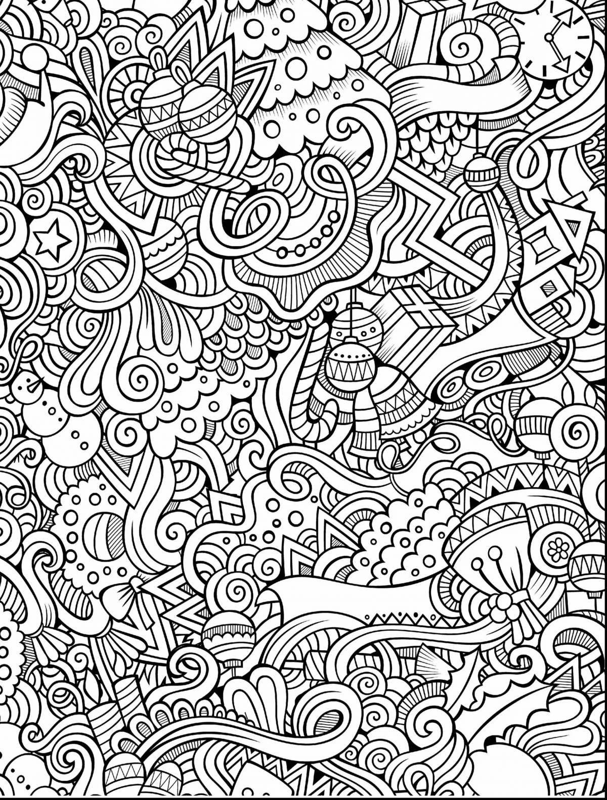 Coloring radiant doodle art antistress