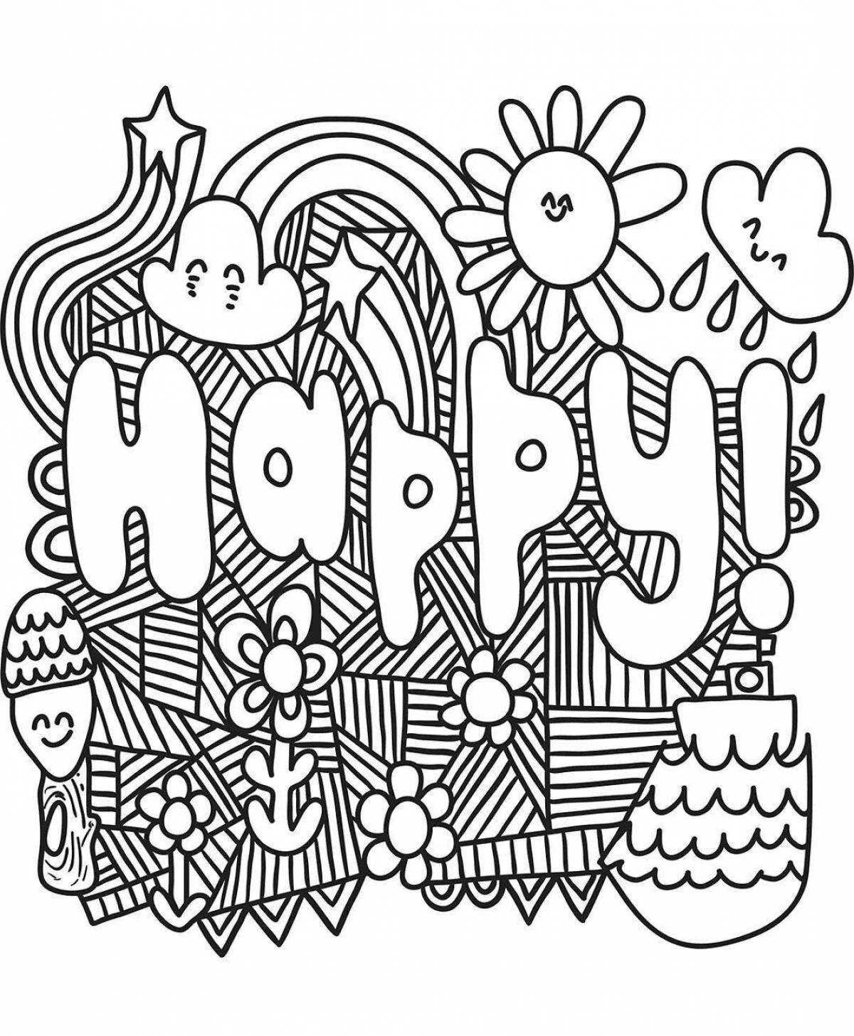 Great anti-stress coloring doodle art