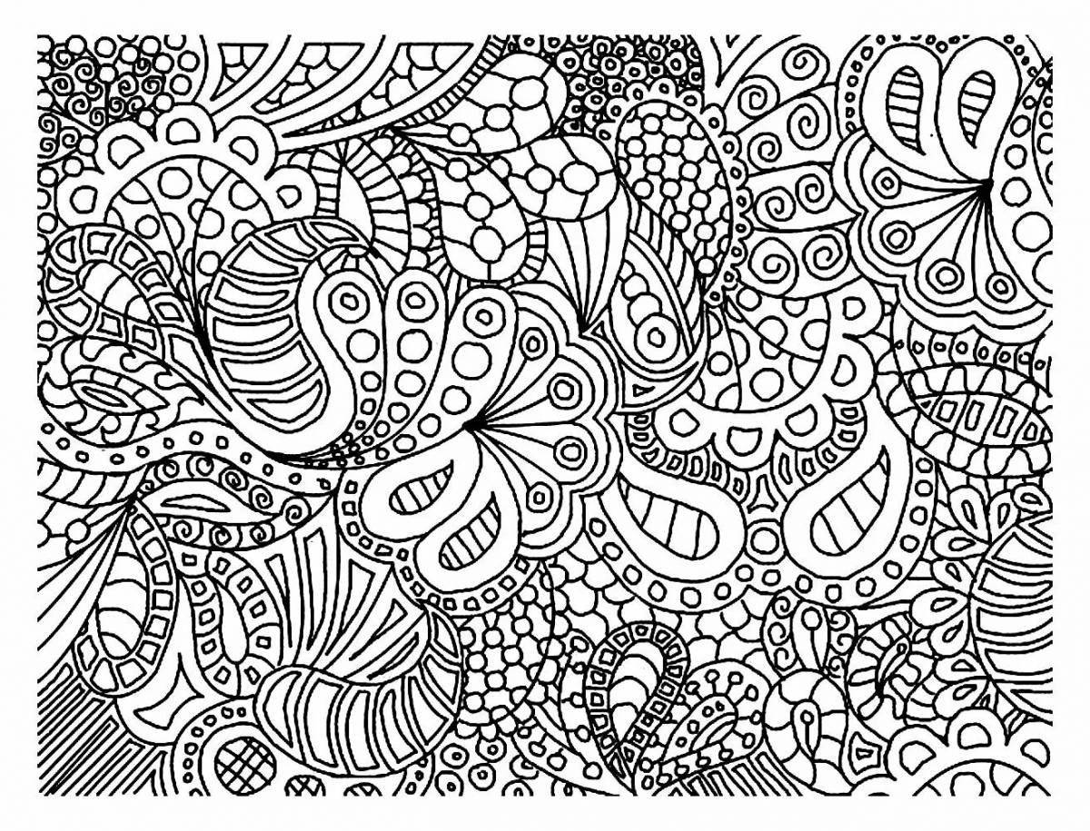 Splendorous doodle art antistress coloring page
