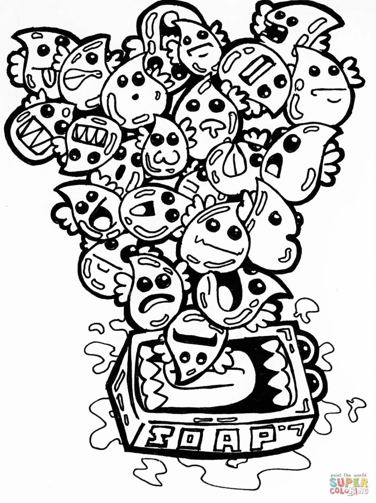 Стимулирующая антистрессовая раскраска doodle art