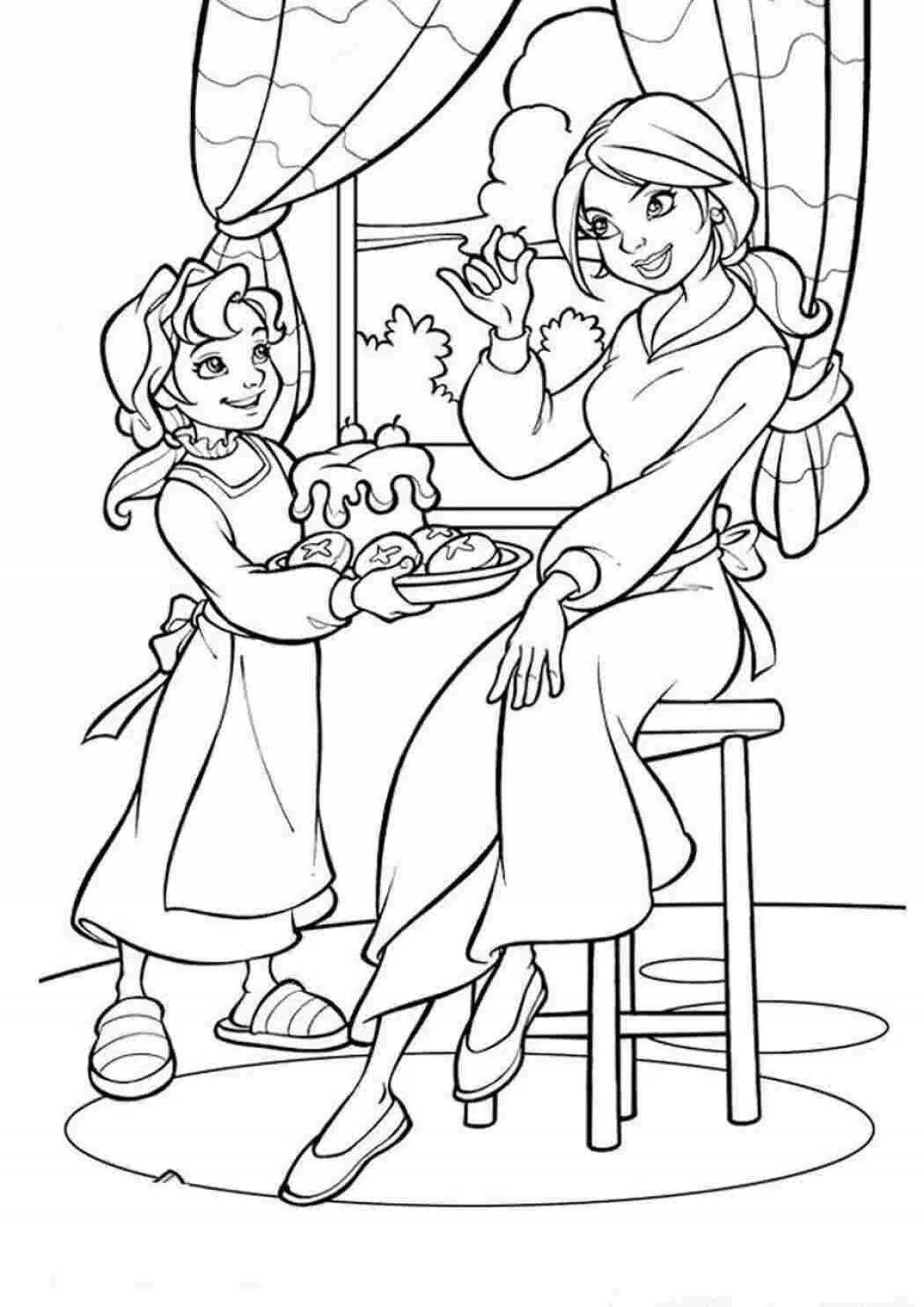 Live coloring mom and daughter