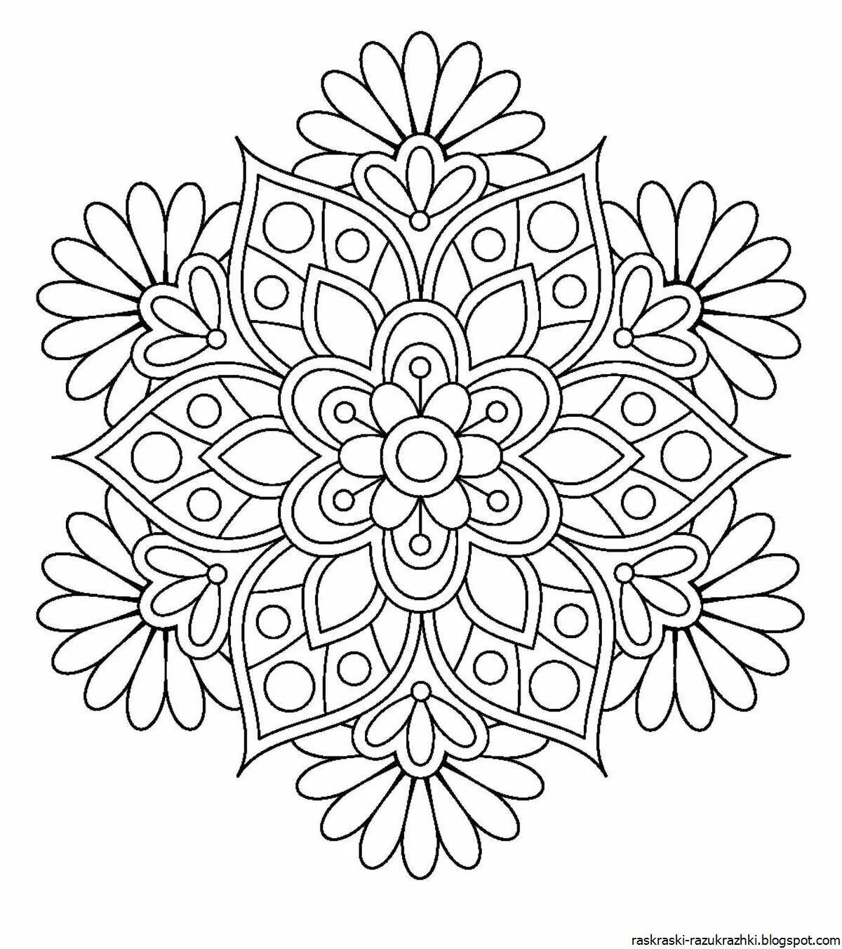 Bright geometric patterns coloring book