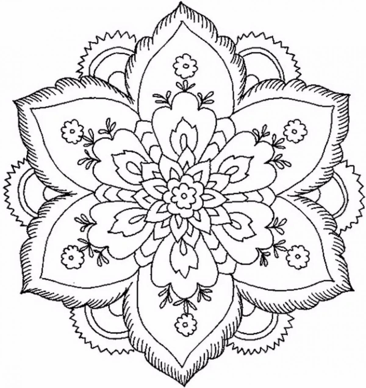 Bright geometric patterns for coloring pages
