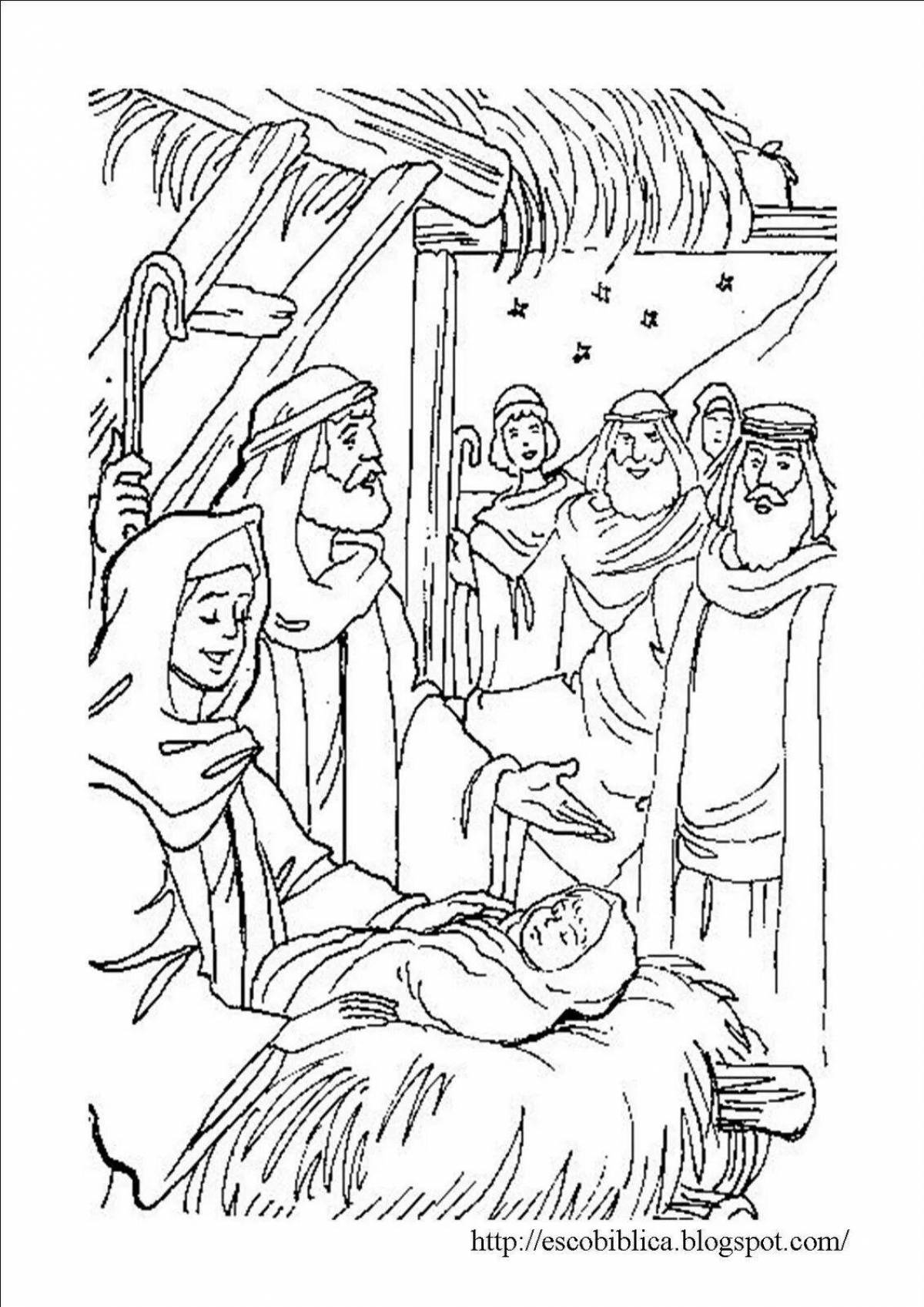 Coloring page great birth of jesus christ