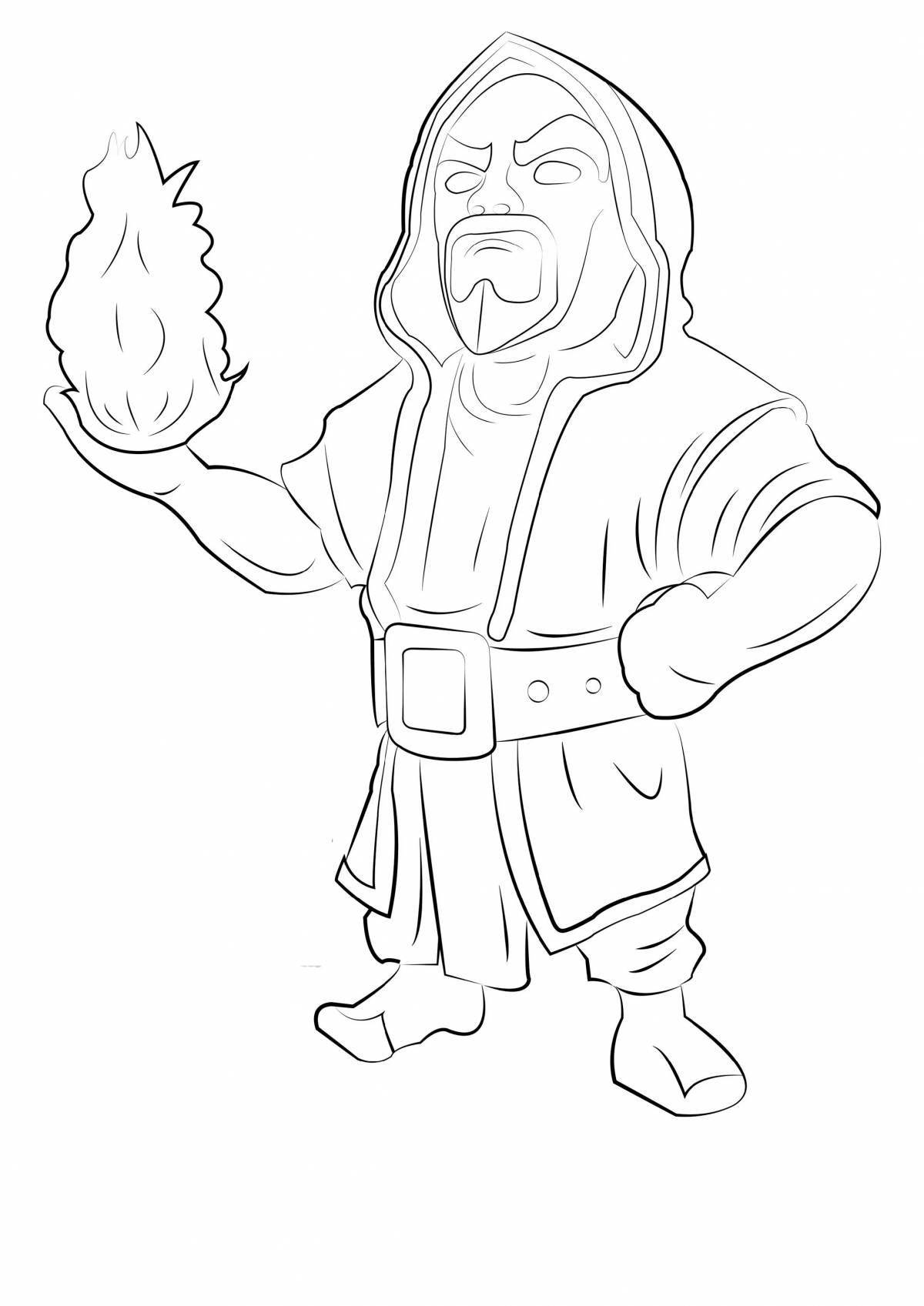 Colorful clash of clans coloring page