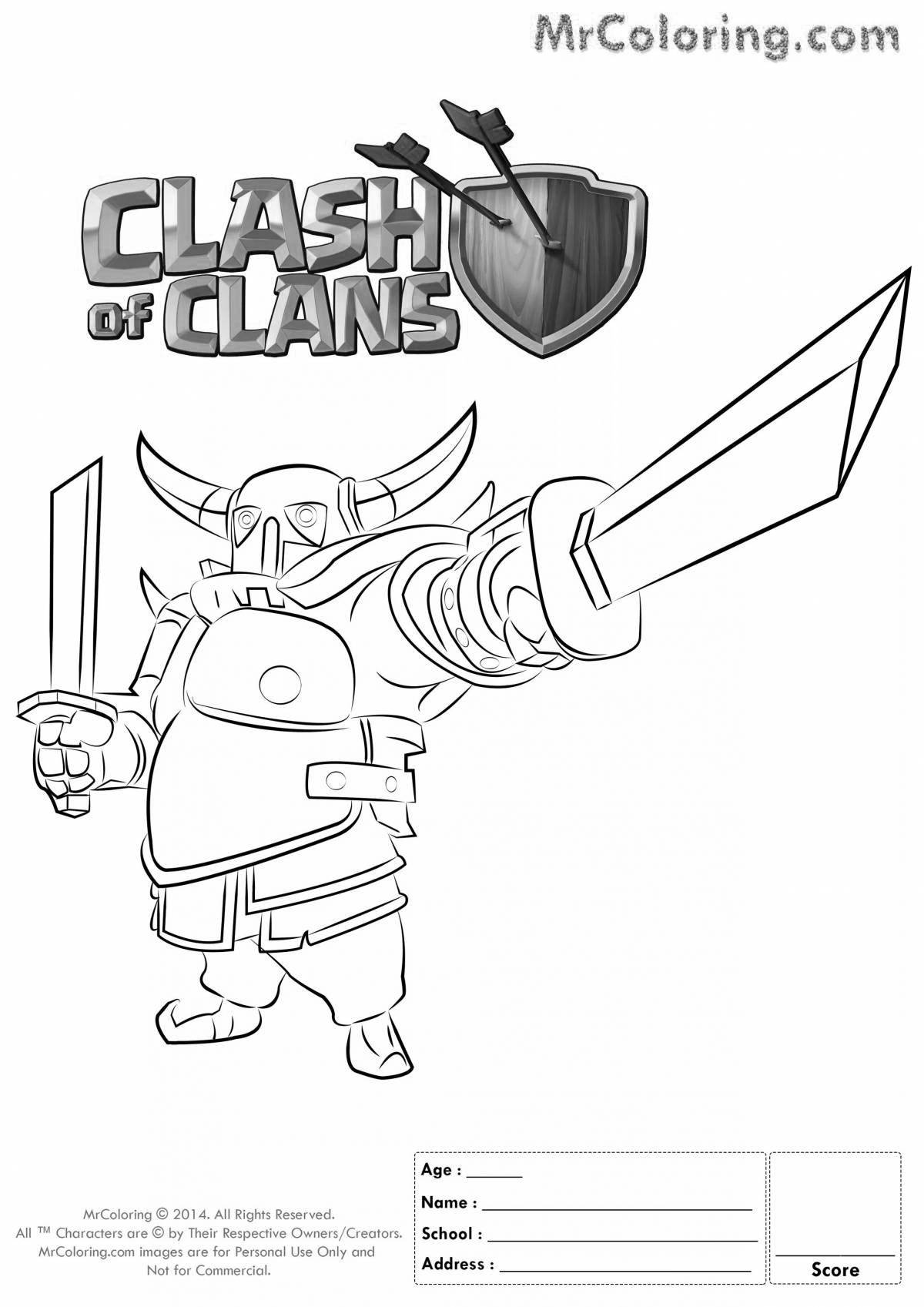 Интригующая раскраска clash of clans