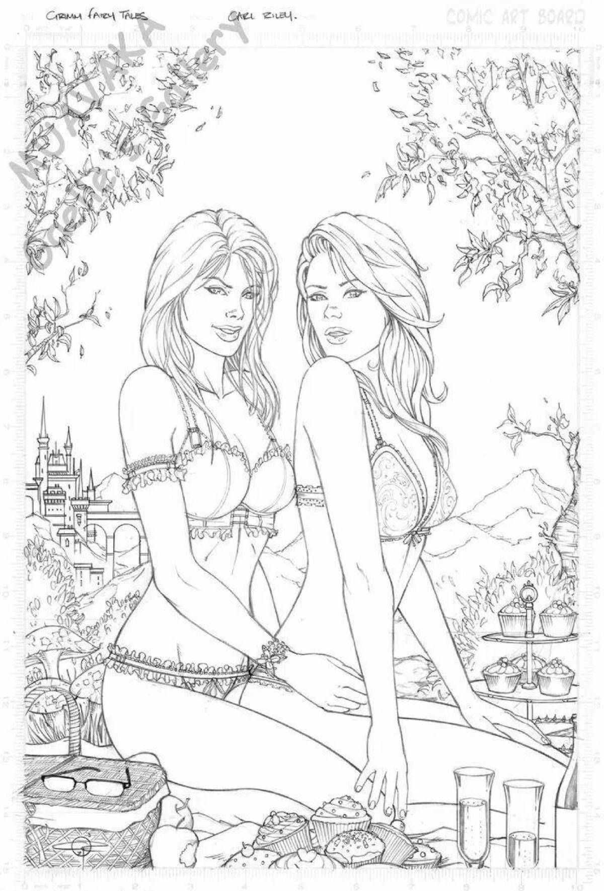 Delicate adult porn coloring page
