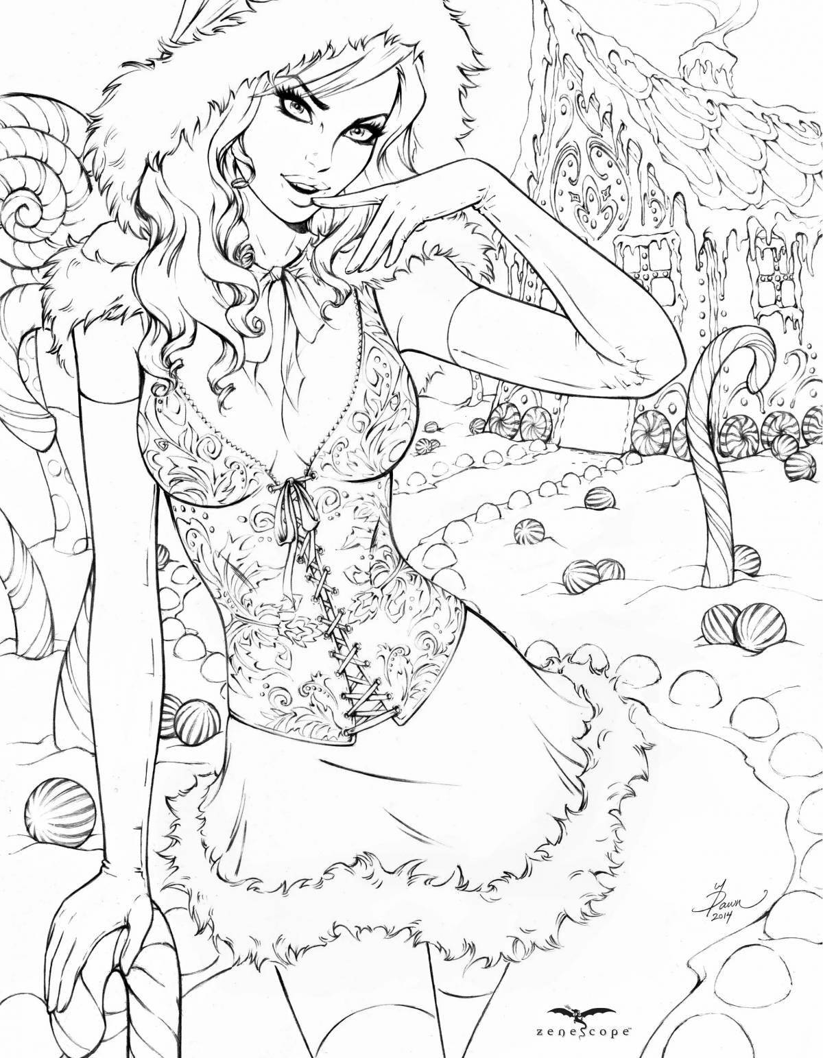 Colorful adult porn coloring page