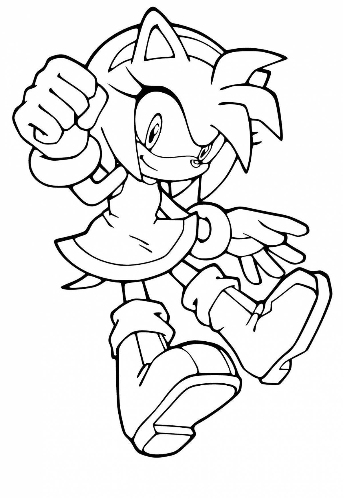 Animated coloring sonic in the car